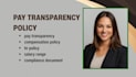 write pay transparency policy, compensation policy, salary range documents
