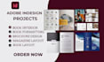 adobe indesign book interior formatting magazine layout, brochure catalog design