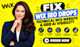 fix wix SEO drops, technical wix website, and GEO ai visibility