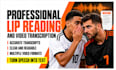 do lip reading with accurate video and audio transcription