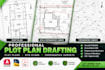 draft site plans, plot plans and topographic survey drawings in cad