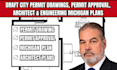 draft city permit drawings, permit approval, architect engineering michigan plan