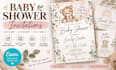 design baby shower invitations and editable canva templates