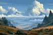 create stunning fantasy landscape illustration