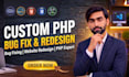 fix PHP bugs and errors and design or redesign PHP websites