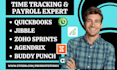setup time tracking payroll system via jibble zoho sprints quickbooks agendrix