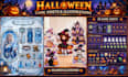 create halloween illustrations, 2d game assets, sprites, props, and 2d animation