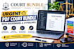 create an urgent PDF court bundle with bookmarks and hyperlinks