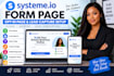 create systeme io form page, opt in page and lead capture setup