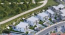 rebuild 3d duplex villa rendering, townhome, row houses, architectural complex