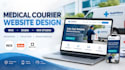 design a professional medical courier website using wix or duda