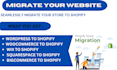 migrate wordpress website to shopify, wix squarespace migration to shopify