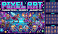 create pixel art animation, pixel art characters and sprites