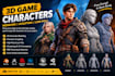create 3d game characters, character modeling, sculpting and low poly