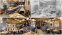design restaurant cafe interior layout 3d visuals rendering, kitchen cabinet