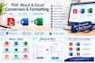 convert and format PDF, word and excel documents