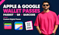 design apple wallet google wallet digital passes passkit qr barcode