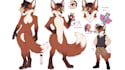 draw a furry ref sheet, fursona reference sheet and anthro character design