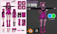 create custom vrchat avatar from character reference sheet furry anime 3d model