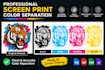 do professional color separation for screen printing