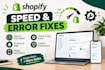 fix shopify speed optimization and theme bug errors
