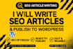 write SEO articles and publish to wordpress