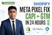 fix meta pixel, facebook capi via GTM for shopify store