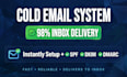 setup cold email system with instantly, spf dkim dmarc and domain warmup