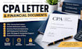 prepare professional CPA letters and financial documents