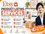do etsy product listing and ecommerce data entry