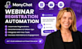 set up manychat webinar registration automation