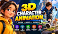 create 3d character animation and 3d animated video