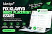 fix klaviyo inbox placement issues