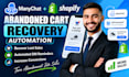 set up manychat abandoned cart recovery automation