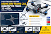 design custom drone uav frame cad, quadcopter frame, and 3d model