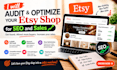 audit and optimize your etsy shop for SEO and sales
