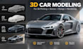 create 3d car modeling for 3d printing, vehicle design, car games and rendering