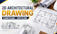 draw 2d city permit architectural drawing site plan renovation real estate plan