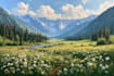 make landscape, house, objects in digital oil painting