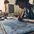 engraving linocut style digital drawing art