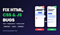 fix html CSS responsive issues and javascript bugs
