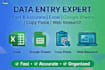 do accurate data entry, copy paste and web research