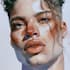 draw a sketchy watercolor portrait