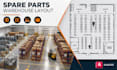 design spare parts warehouse layout, racking plan and autocad drawings