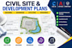 create civil site plan, grading, drainage, utility and roadway designs