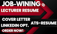 write a professional ats friendly resume,CV and cover letter