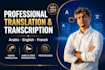 translate and transcribe documents professionally