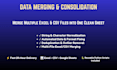 merge and combine multiple excel or csv files using python