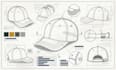 create cap tech pack, hat tech pack, snapback, trucker, baseball, pom, bom cad