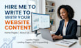 write professional website content and SEO landing page copy